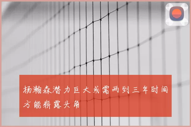 杨瀚森潜力巨大或需两到三年时间方能崭露头角